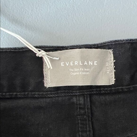 NWT Everlane Organic Cotton Slim Jeans in Black Size 32 X 30 - Picture 3 of 5